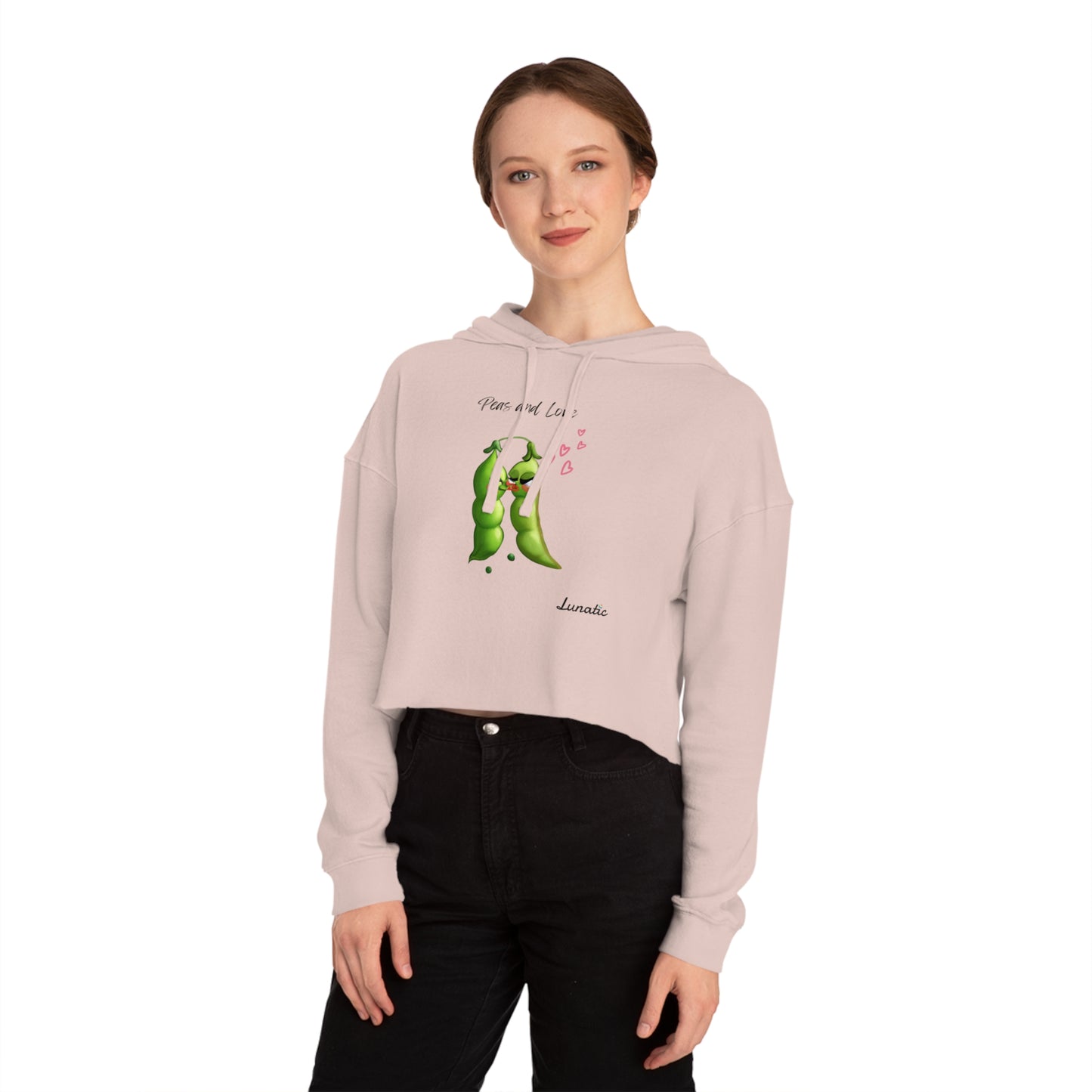 "Peas and Love" Women’s Cropped Hooded Sweatshirt