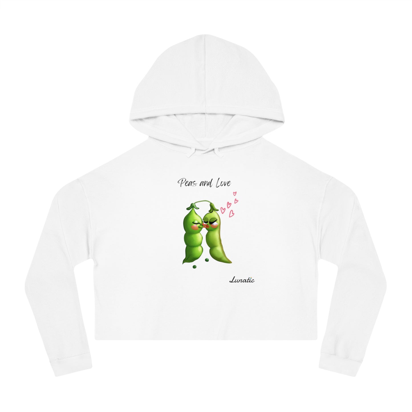 "Peas and Love" Women’s Cropped Hooded Sweatshirt