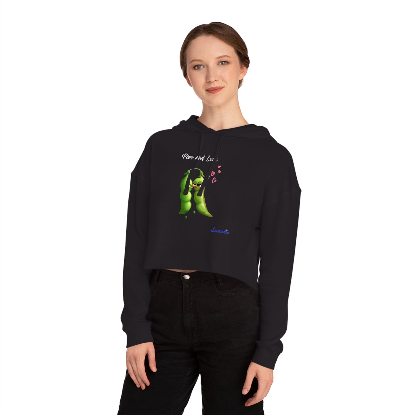 "Peas and Love" Women’s Cropped Hooded Sweatshirt