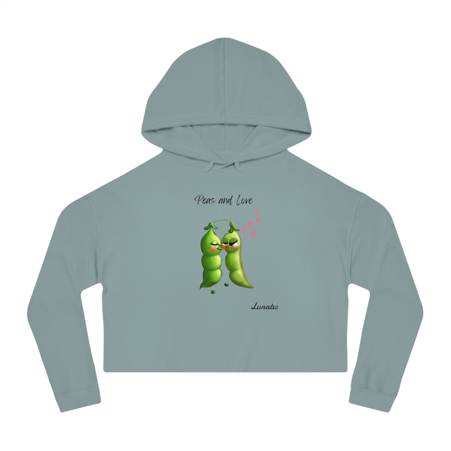 "Peas and Love" Women’s Cropped Hooded Sweatshirt