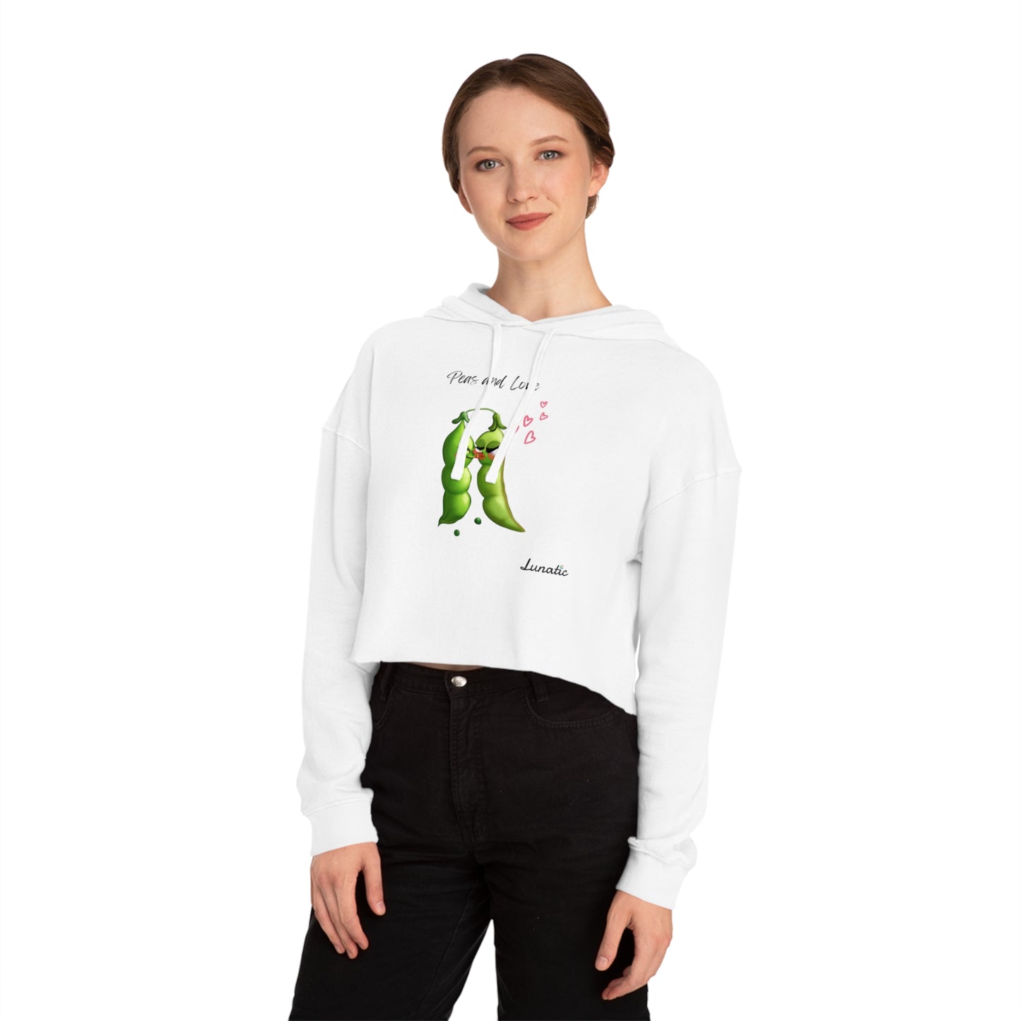 "Peas and Love" Women’s Cropped Hooded Sweatshirt