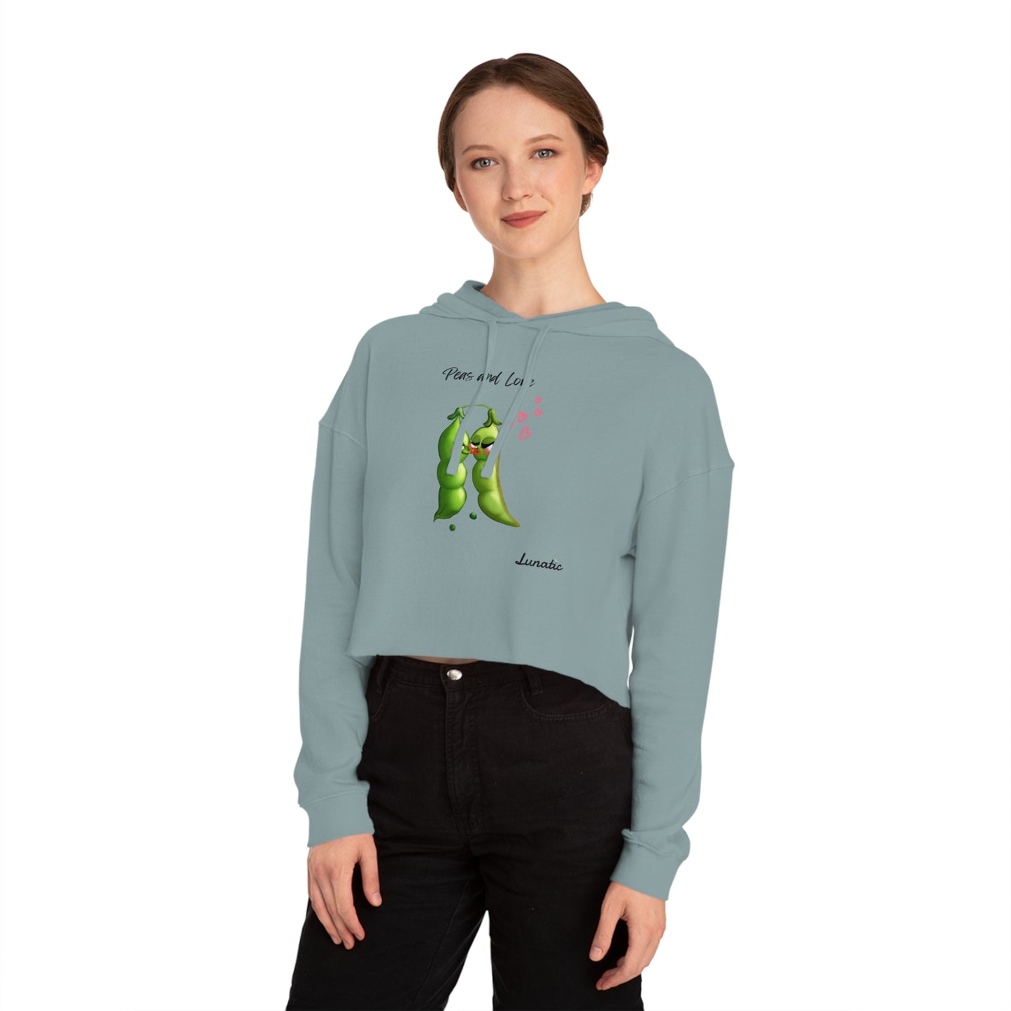 "Peas and Love" Women’s Cropped Hooded Sweatshirt